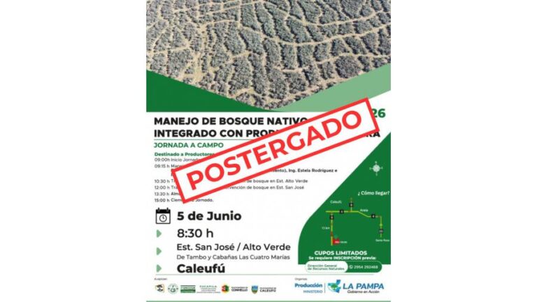 Postergaron la jornada a campo "Manejo de Bosque Nativo integrado"